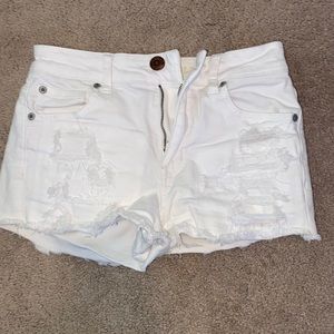 white super stretch shorts from american eagle
